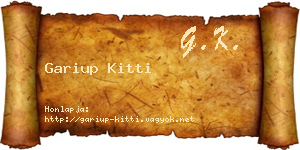 Gariup Kitti névjegykártya