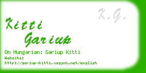 kitti gariup business card